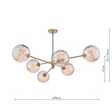 6 Light Pendant Aged Brass & Champagne Dimpled Glass (0183VIG064511)