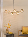 6 Light Pendant Aged Brass and Twisted Amber Glass (0183VIG064526)