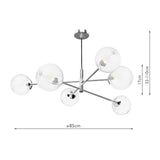 6 Light Pendant Polished Chrome and Twisted Glass (0183VIG065022)