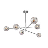 6 Light Pendant Polished Chrome With Closed Organic Smoked Glass (0183VIG065028)