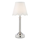 1 Light Rechargeable Table Light in Polished Nickel with Ivory Shade (0183VIR4238)