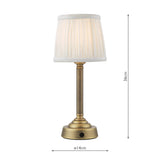 1 Light Rechargeable Table Light in Matt Antique Brass with Ivory Shade (0183VIR4275)