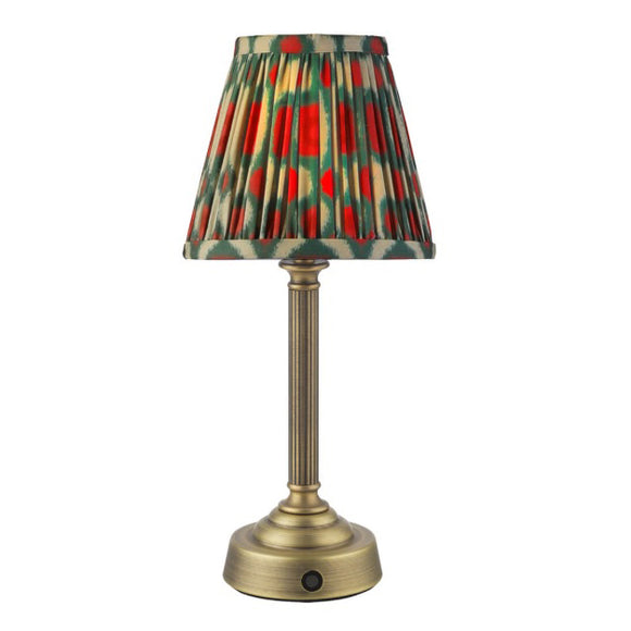 1 Light Rechargeable Table Light in Matt Antique Brass with Shade Shade (0183VIR4275)