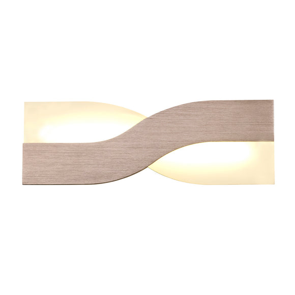 8W LED Wall Light, 3000K, 640lm, Brushed Brown/Frosted White (WAVE66A)