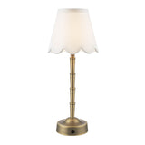 1 Light Rechargeable Table Light in Antique Brass with Ivory Shade (0183WYM4075)