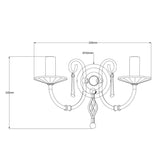 2 Light Wall Light - Polished Nickel Finish (0178AEGAG2PN)