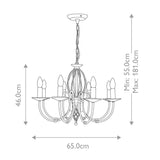8 Light Chandelier – Polished Brass (0178AEGAG8PB)