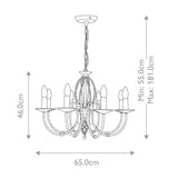 8 Light Chandelier – Polished Nickel (0178AEGAG8PN)
