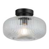 1 Light Semi Flush Bathroom Light IP44 - Matt Black (01529ARL01BL)