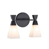2 Light Bathroom IP44 Wall Light in Matte Black (0178BOW2MB)