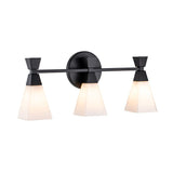 3 Light Bathroom IP44 Wall Light in Matt Black (0178BOW3MB)