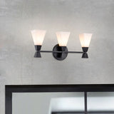 3 Light Bathroom IP44 Wall Light in Matt Black (0178BOW3MB)