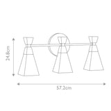 3 Light Bathroom IP44 Wall Light in Matt Black (0178BOW3MB)