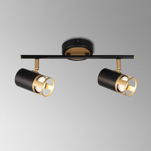 2 Light Linear Bar Spotlight, GU10, Black/Painted Gold (1230BRE39A)
