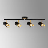 4 Light Linear Bar Spotlight, GU10, Black/Painted Gold (1230BRE39C)