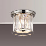 3 Light Ceiling Flush in Polished Nickel with Clear Crystal - IP44 (1230CHA63PN)