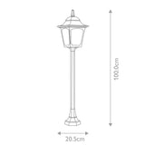 1 light Traditional Outdoor Post - 100cm - Black  (0178CHACP5)
