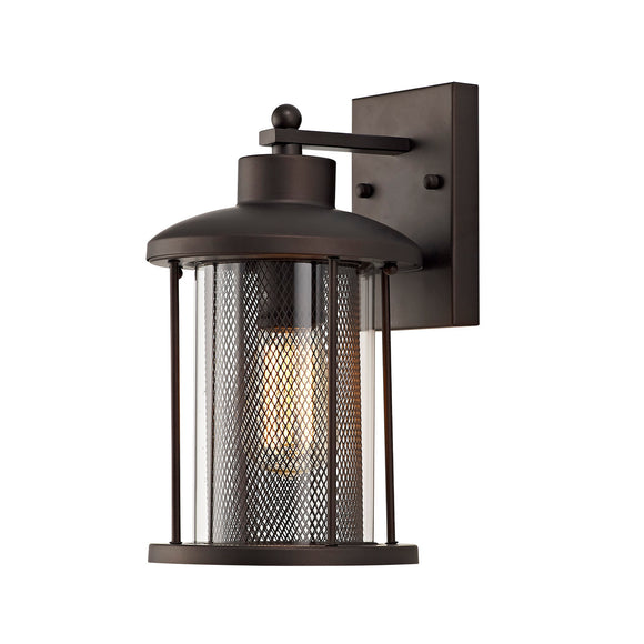 1 Light Large Outdoor Wall Lamp, IP54 Antique Bronze/Clear Glass (1230EAR18B)
