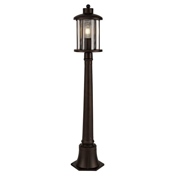 1 Light Single Headed Post Lamp, IP54 Antique Bronze/Clear Glass (1230EAR19B)
