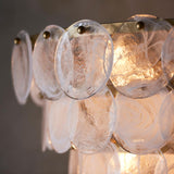 9 Light Pendant, Antique Gold with White and Clear glass (0711107939)