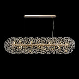Fiesta Oblong Linear Pendant 14 Light G9 French Gold / Crystal (44 extra sets of crystal) (1230FIE20D)