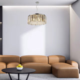 5 Light Drum (Duo) Pendant/Semi-Flush - Chrome & Mixed Glass (0483CLA98355CC)