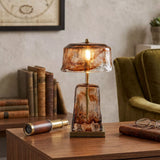 1 Light Table Lamp, Brown Milky Glass and Antique Brass (0483CHA32029AB)