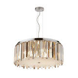 5 Light Drum (Duo) Pendant/Semi-Flush - Chrome & Mixed Glass (0483CLA98355CC)