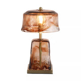1 Light Table Lamp, Brown Milky Glass and Antique Brass (0483CHA32029AB)