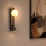 1 light Wall Light with Reading Arm, Latte and Marble Glass (0483CAR381912LT)