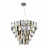 9 Light Ceiling Pendant - Chrome & Clear, Smoked & Amber Glass (0483CLA12299CC)