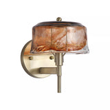 1 light Wall Light, Brown Milky Glass and Antique Brass (0483CHA32027AB)