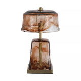 1 Light Table Lamp, Brown Milky Glass and Antique Brass (0483CHA32029AB)
