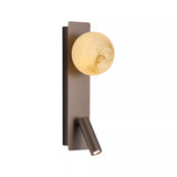 1 light Wall Light with Reading Arm, Latte and Marble Glass (0483CAR381912LT)