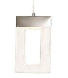 21 Light LED Pendant, Polished Chrome, Rectangular Cut-out Glass (1230FRO6A)