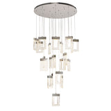 21 Light LED Pendant, Polished Chrome, Rectangular Cut-out Glass (1230FRO6A)