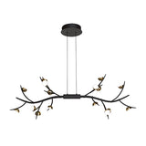 16 Light Linear Pendant, Black and Antique Brass Finish (1230GLO21A)