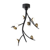 8 Light Ceiling Pendant, Black and Antique Brass Finish (1230GLO20A)