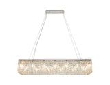 120x37cm Rectangular Pendant Chandelier, 16 Light E14, Polished Chrome/Crystal (1230HAL40CH)