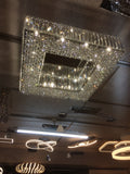 12 Light Crystal Flush, 60 x 60 cm Square Ceiling Fitting in Polished Chrome (1539SQUARE12FL)