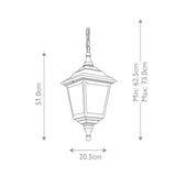 1 Light Chain Lantern - Black IP44 (0178KERCHAIN)