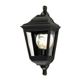 1 Light Flush Wall Lantern - Black IP44 (0178KERFLUSH)