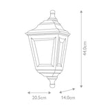 1 Light Flush Wall Lantern - Black IP44 (0178KERFLUSH)
