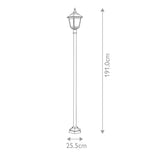 1 Light Lamp Post  - Black IP44 (0178KERPOST)