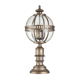 3 Light Pedestal Lantern - Burnished Bronze IP44 (0178HAL3MBU)