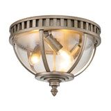 3 Light Ceiling Flush - Burnished Bronze IP44 (0178HALFBU)