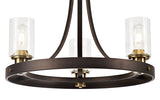 3 Light Ceiling Pendant - Brown Oxide/Bronze with Clear Glass Shades (1230LOA25A)
