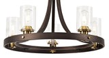 5 Light Ceiling Pendant - Brown Oxide/Bronze with Clear Glass Shades (1230LOA24A)
