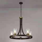 5 Light Ceiling Pendant - Brown Oxide/Bronze with Clear Glass Shades (1230LOA24A)