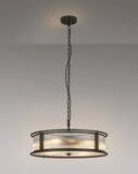 8 Light 65cm Round Flush/Semi Ceiling/Pendant Convertible, E14, Satin Black/Clear Glass - Other Finishes available (1230LUX87E)